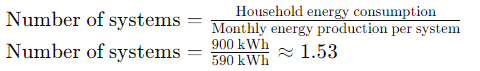 To determine the number of Maxbosolar systems needed: